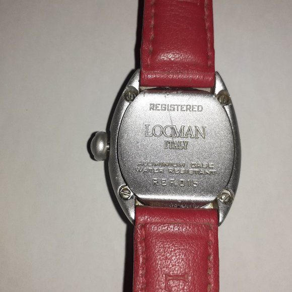 LOCMAN NUOVO-Aluminum Case Quartz Watch-Red Dial/Strap-R.E.F.015-Excellent - Picture 7 of 7